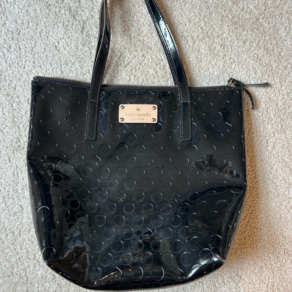 Black patent leather. Great condition.